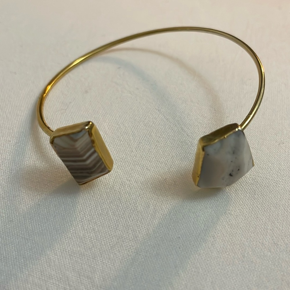 Stone and gold bangle